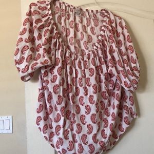 Blush Paisley print blouse